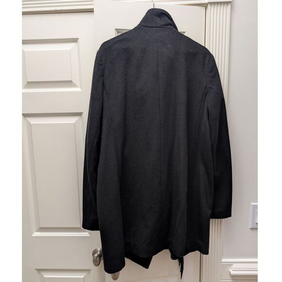 Lauren Ralph Lauren Cape Coat Women XXL Black Fringe Drape Wool Blend Mid Length - Picture 2 of 10